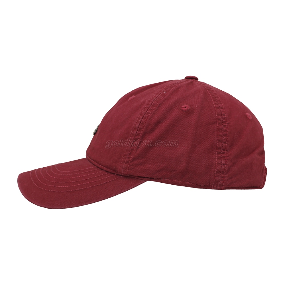 100% Cotton Baseball Cap Rope of Women And Men Custom Embroidery Silk Printed 6 Panel Cap Metal Buckle Closure
