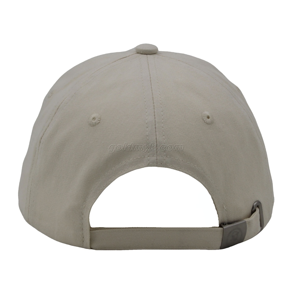 100% Cotton Baseball Cap Rope of Women And Men Custom Embroidery Silk Printed 6 Panel Cap Metal Buckle Closure