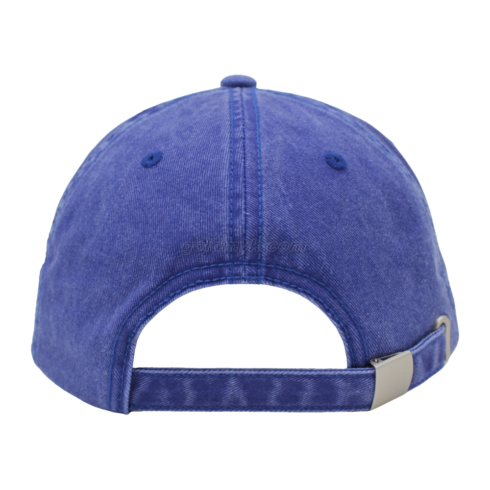 100% Washed Cotton Baseball Cap Rope of Women And Men Custom Embroidery Silk Printed 6 Panel Cap Metal Buckle Closure