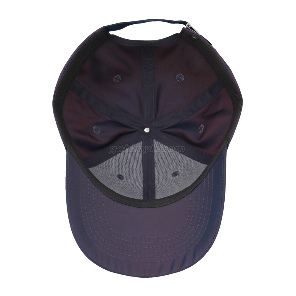 100% Polyester Baseball Cap Rope of Women And Men Custom Embroidery Silk Printed 6 Panel Cap Metal Buckle Closure