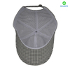 100% Polyester Flat Embroidery Checked Pattern Street Style Custom Fabric Cap Curved Brim 6-Panel Baseball Cap