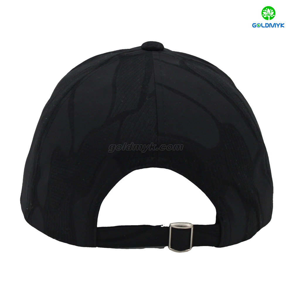 Custom Black Jacquard 6-Panel Curved Brim Sporty Style Street Wear for Business Baseball Cap 