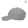 Laser Drilling Leather Patch White Street Style Custom Fabric Cap Curved Brim 6-Panel Trucker Mesh Caps