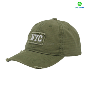 Custom 100% Cotton, Distressed Washed for Men Women, Embroidered Patch , 6-Panel Baseball Cap