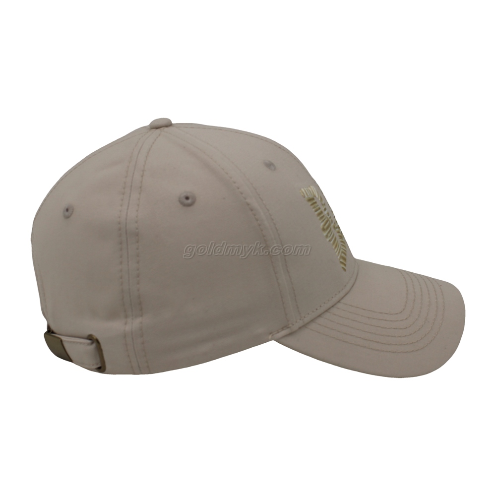 100% Cotton Baseball Cap Rope of Women And Men Custom Embroidery Silk Printed 6 Panel Cap Metal Buckle Closure