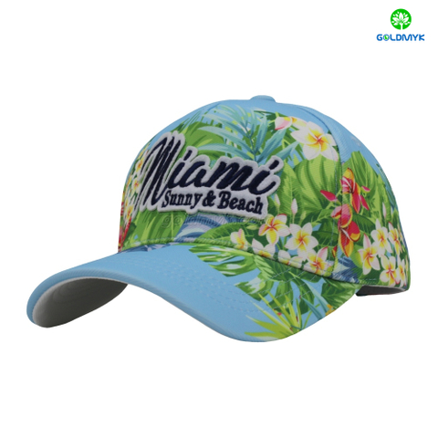 Fashion Design Flower and Fruit Sublimation Unisex Baseball Cap