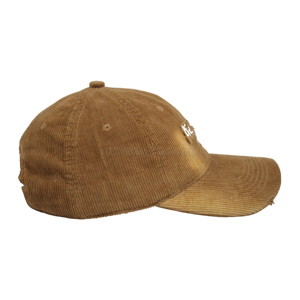 Custom Orange 100% Cotton Twill Fabric Corduroy Baseball Cap Hat Can Custom Embroidery Of Women And Men