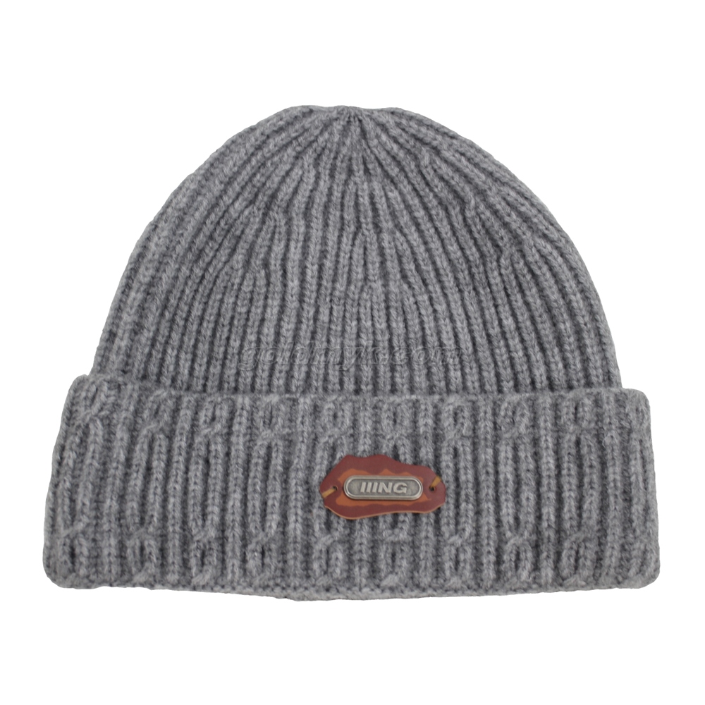 Knit Cuffed Beanie Hats Custom Logo Jacquard Knitted Beanie Hats Embroidery Knitted Beanies Unisex
