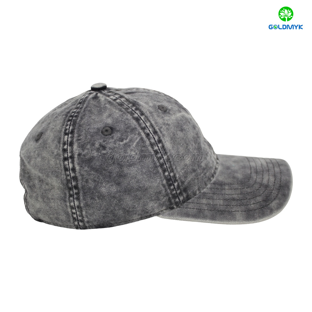 Black Washed Canvas Baseball Cap, Vintage Soft Cotton Adjustable Dad Hat