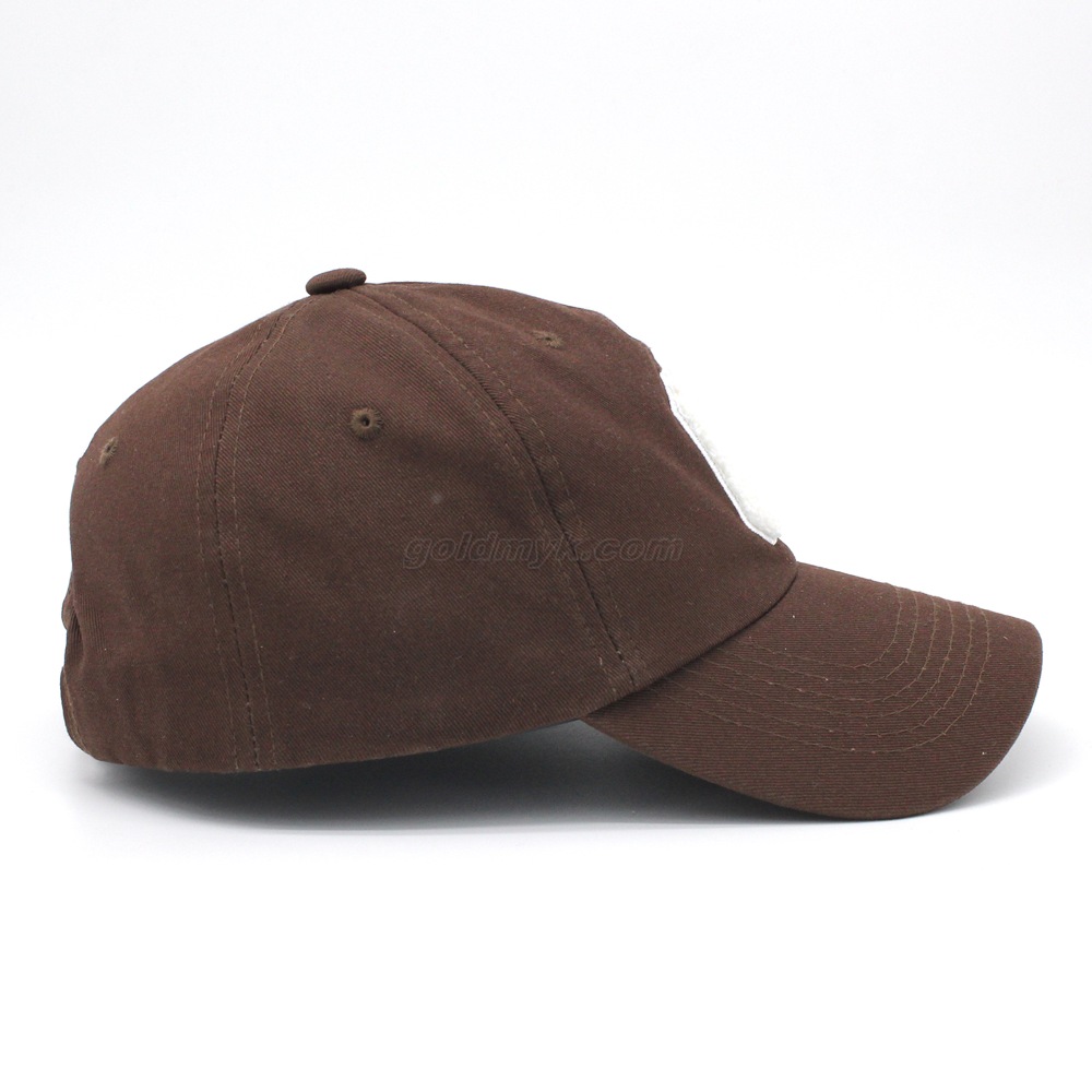 Custom Brown Baseball Cap 100% Cotton Twill Fabric Baseball Hat with 3D Embroidery Logo Can Embroidery Of Women And Men