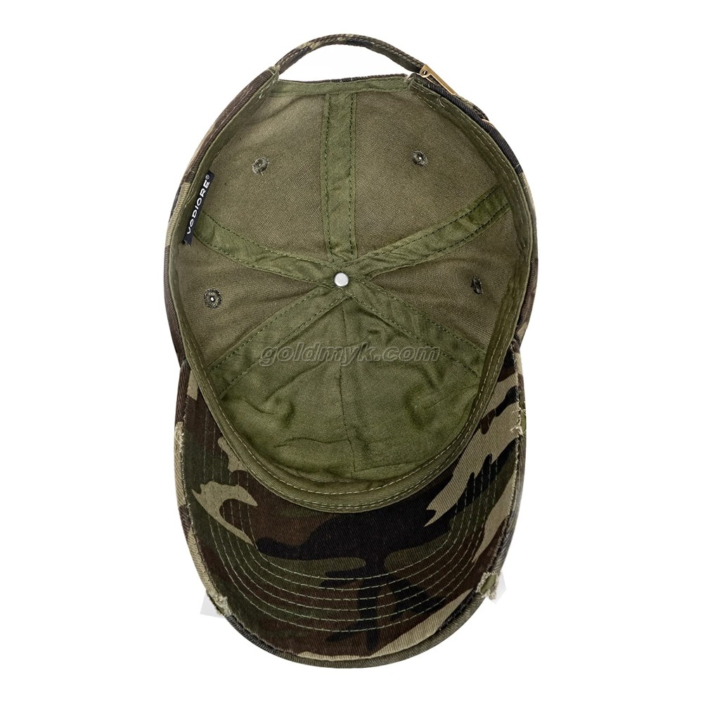 Wholesale Grey Camouflage Baseball Cap With Embroidery Logo Unisex Cap Washed Dad Cap For Women And Men