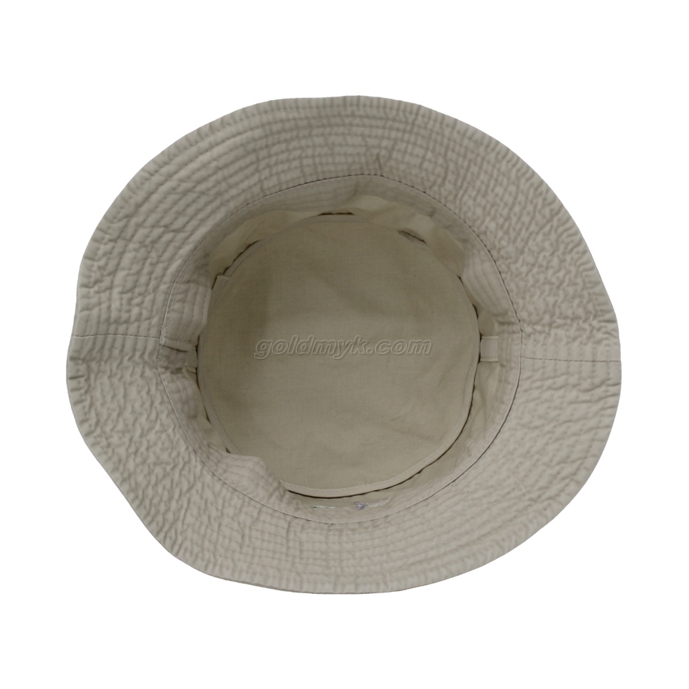 100% Cotton Fabric Bucket Cap Hand Washed Women And Men Acid Washed , Patch Embroidery, 6 Panel Cap