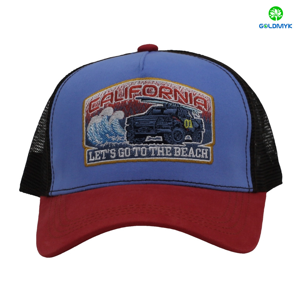 Premium 100% Cotton 5-Panel Embroidered Mesh Cap with Custom Logo Sublimated Print Outdoor Sport Style Formal Usage