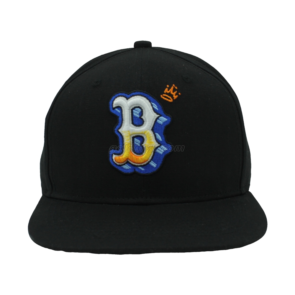 Wholesale Custom 100% Cotton Twill Flat Bill Snapback Cap And Hat with Embroidery