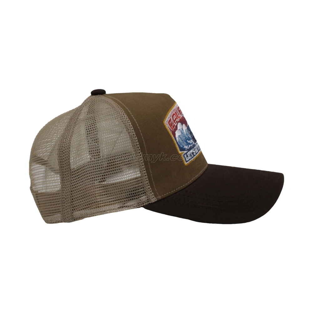 Trucker Cap Polyester Fabric Mesh Hat with Rubber Logo for Women and Men Can Custom Logo