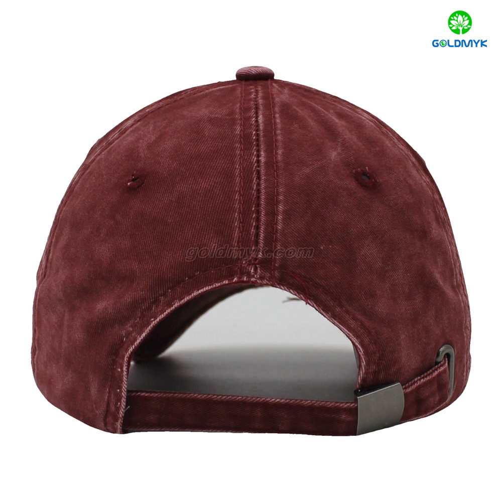 Stylish 6-Panel Red Curved Brim Washed Design for Sports Business Or Street Style Baseball Cap