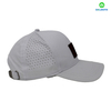 Laser Drilling Leather Patch White Street Style Custom Fabric Cap Curved Brim 6-Panel Trucker Mesh Caps