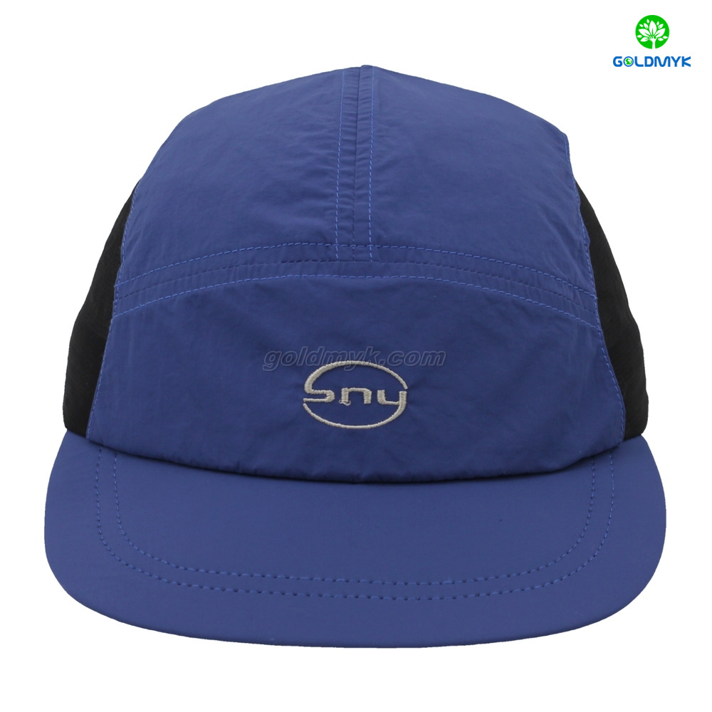 Flat Embroidery Simple Style Street Style Custom Fabric Cap 5-Panel Trucker Mesh Caps