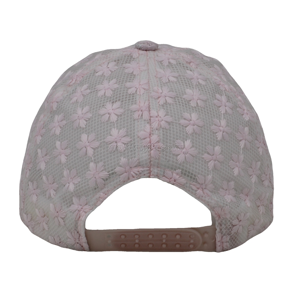 100% Polyester Baseball Cap Rope of Women And Men Custom Embroidery Silk Printed 6 Panel Cap Metal Buckle Closure
