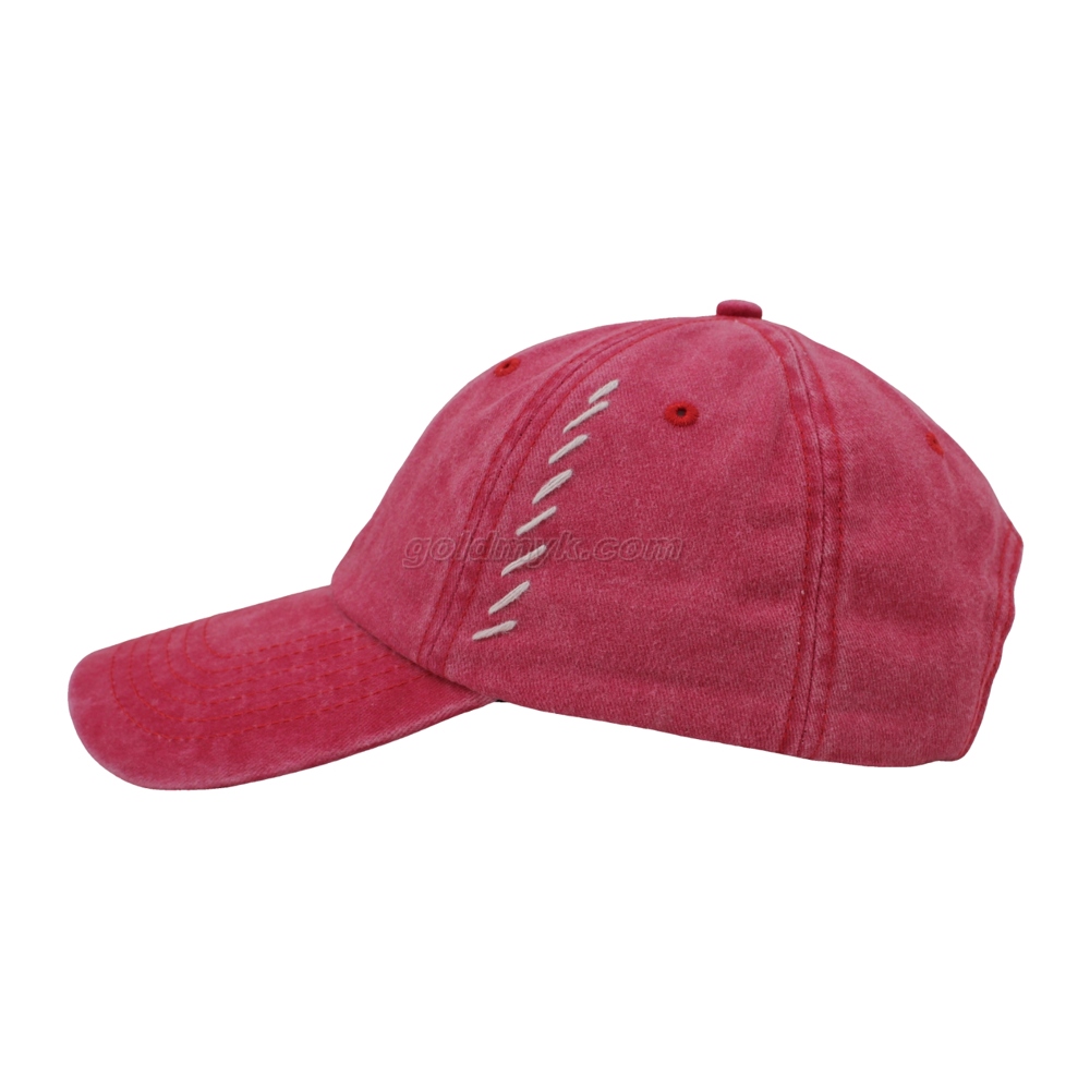 100% Cotton Baseball Cap Rope of Women And Men Custom Embroidery Silk Printed 6 Panel Cap Metal Buckle Closure