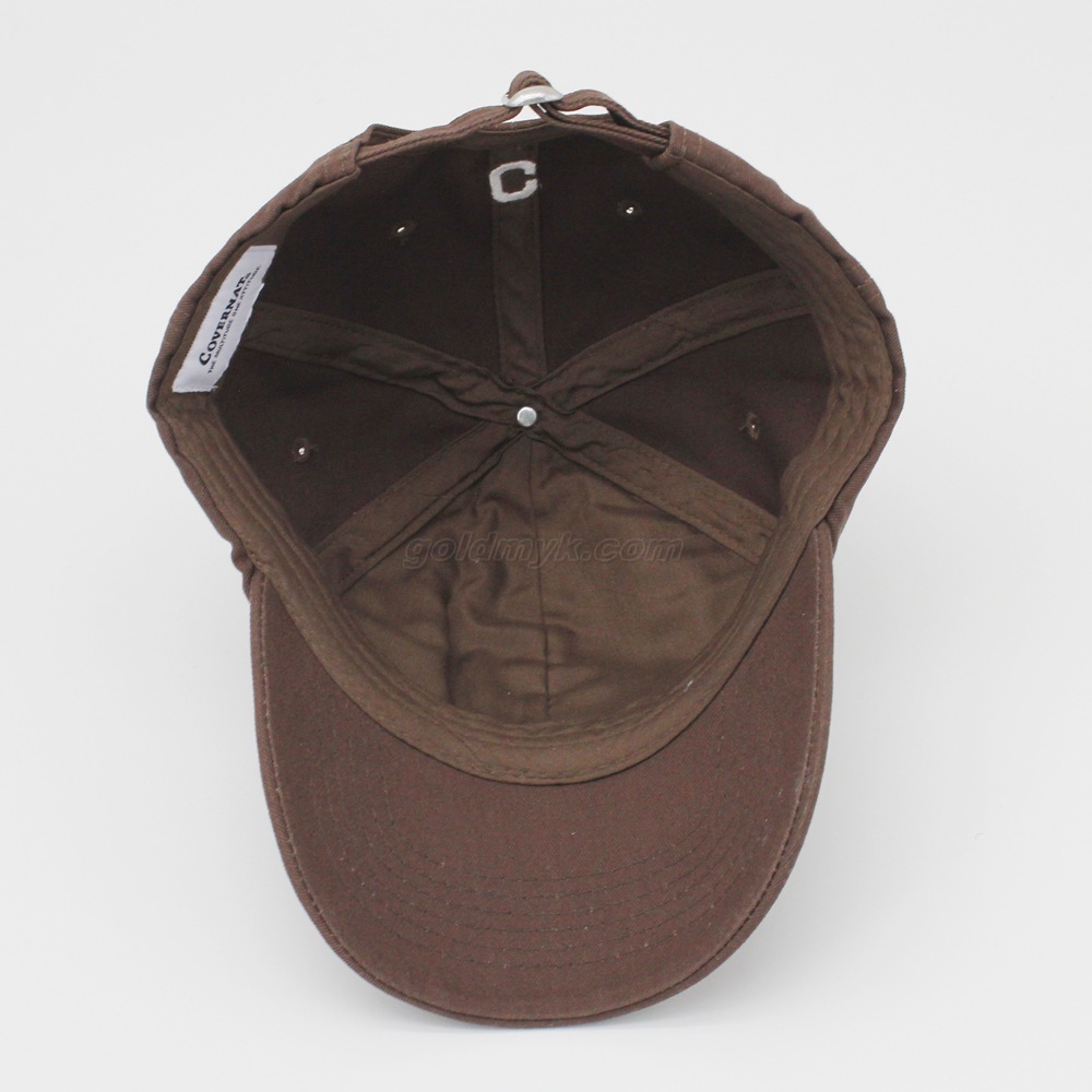 Custom Brown Baseball Cap 100% Cotton Twill Fabric Baseball Hat with 3D Embroidery Logo Can Embroidery Of Women And Men