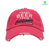 6 Panel Red Distressed Wash 100% Cotton Twill Fabric Custom Logo Baseball Cap Hat Can Custom Embroidery of Women And Men