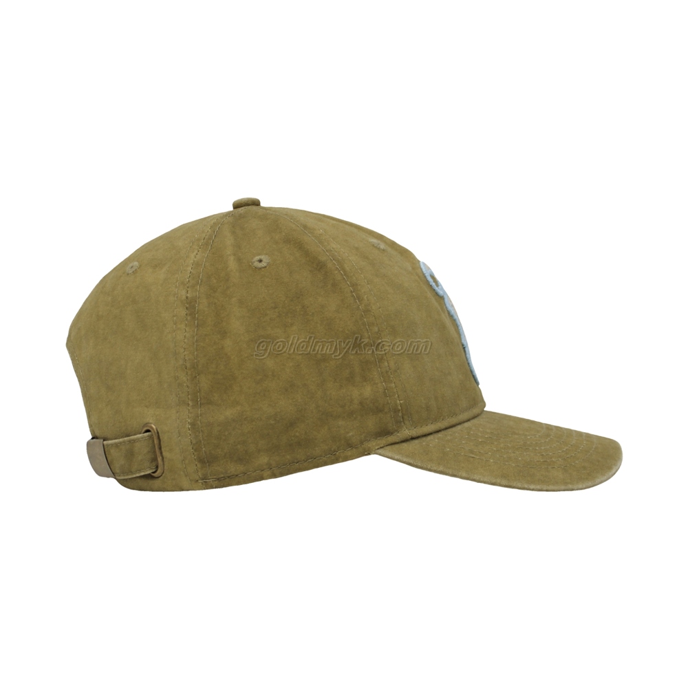 100% Cotton Fabric Baseball Cap Hand Washed Women And Men Acid Washed , Patch Embroidery, 6 Panel Cap