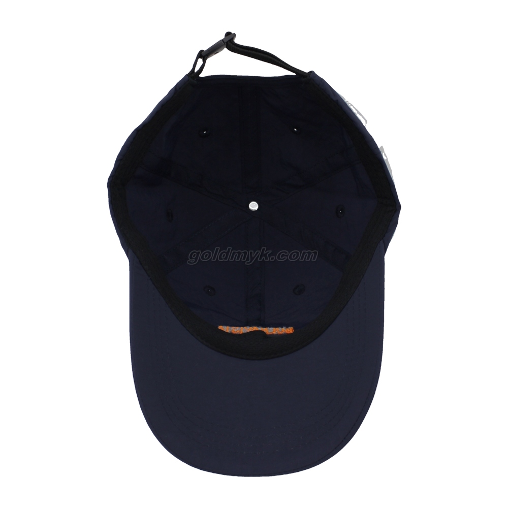 100% Polyester Baseball Cap Rope of Women And Men Custom Embroidery Silk Printed 6 Panel Cap Metal Buckle Closure
