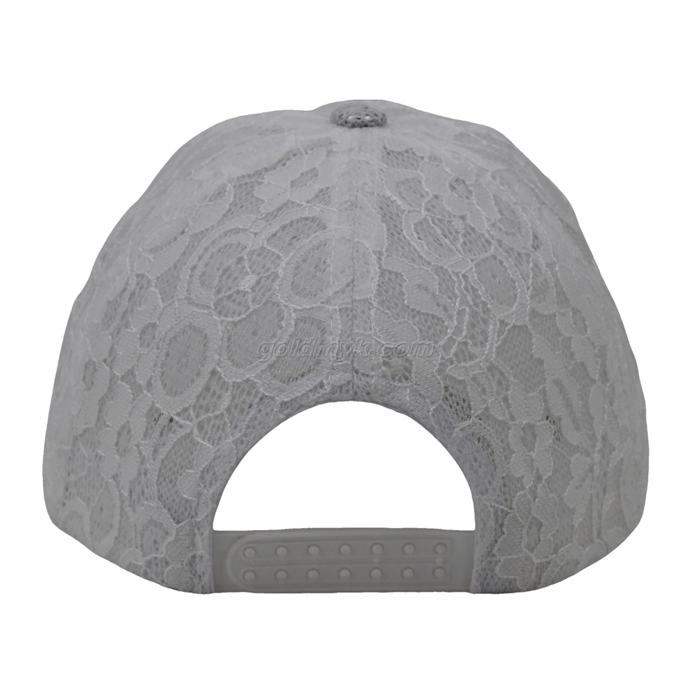 100% Polyester Baseball Cap Rope of Women And Men Custom Embroidery Silk Printed 6 Panel Cap Metal Buckle Closure
