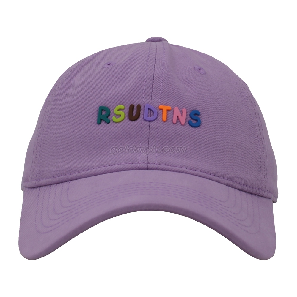 Hot Sale 100% Soft Cotton Twill Fabric Unstructured Baseball Cap And Hat with 3D Silicone Print