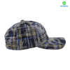 High Quality Cap with Checked Pattern Street Style Custom Fabric Cap Curved Brim 6-Panel Baseball Cap
