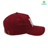 Red 5-Panel Embroidery Style Dad Hat Custom Fabric Cap Curved Brim Baseball Cap