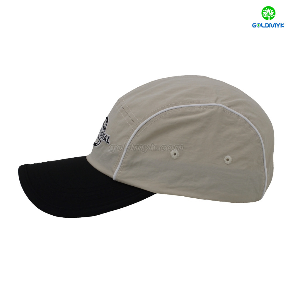 Flat Embroidery Style Dad Hat Custom Fabric Cap Curved Brim 5-Panel Baseball Cap