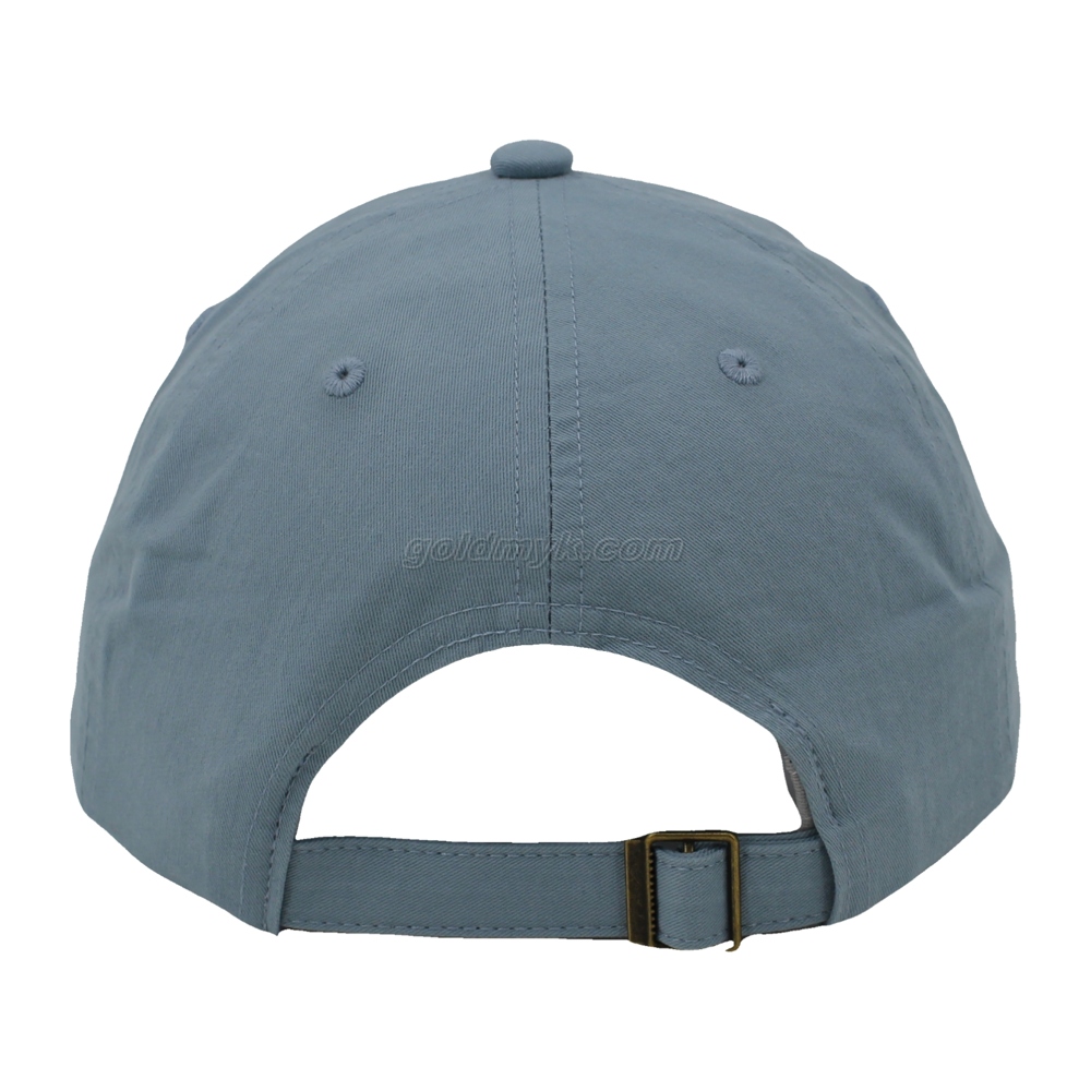 100% Washed Cotton Baseball Cap Rope of Women And Men Custom Embroidery Silk Printed 6 Panel Cap Metal Buckle Closure