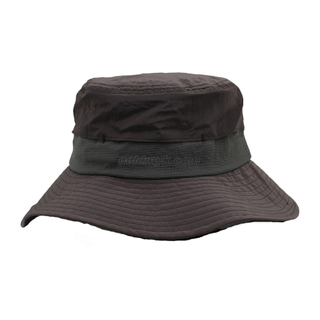 100% Polyester Fabric Bucket Cap Hand Washed Women And Men Acid Washed , Patch Embroidery, 6 Panel Cap