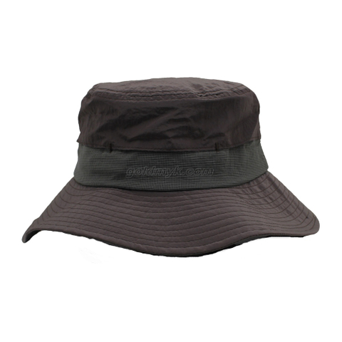 100% Polyester Fabric Bucket Cap Hand Washed Women And Men Acid Washed , Patch Embroidery, 6 Panel Cap