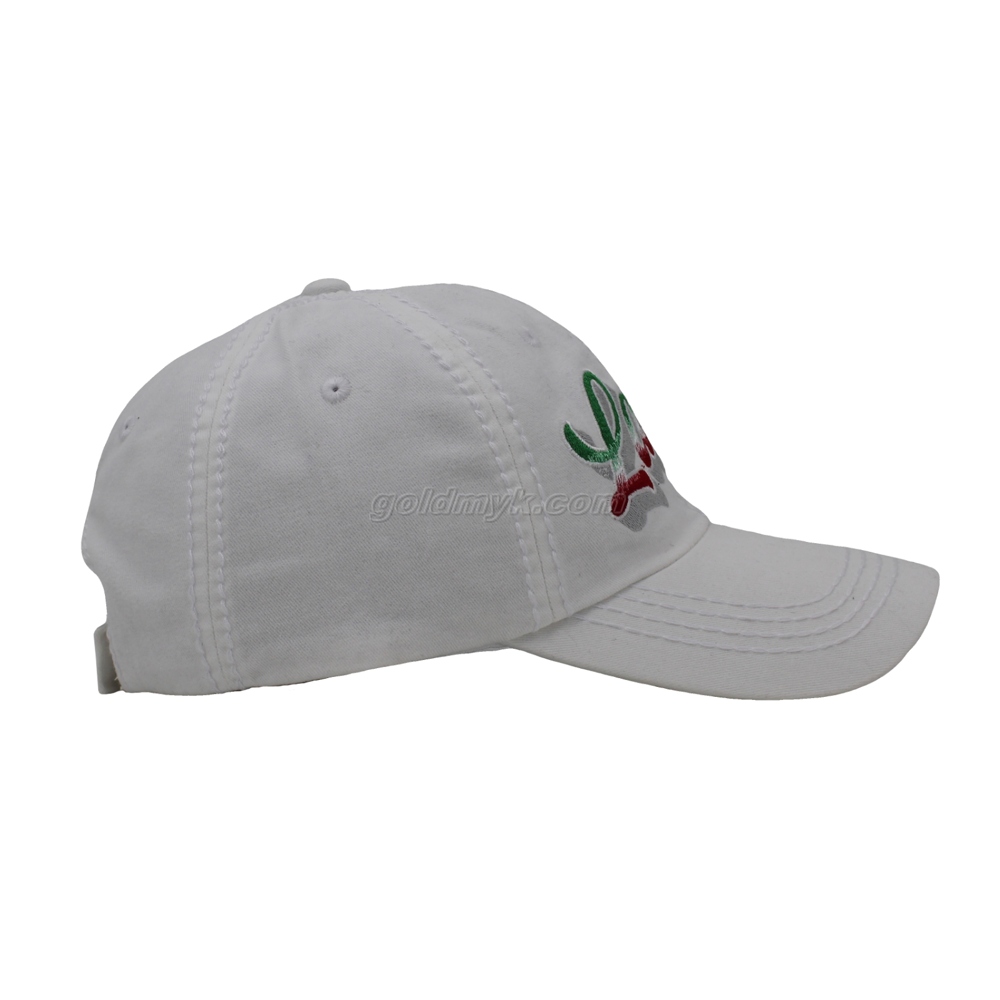 Six Panels 100% Cotton Twill Unstructured Baseball Cap And Hat with Heavy Stitching And Custom Embroidery Logo