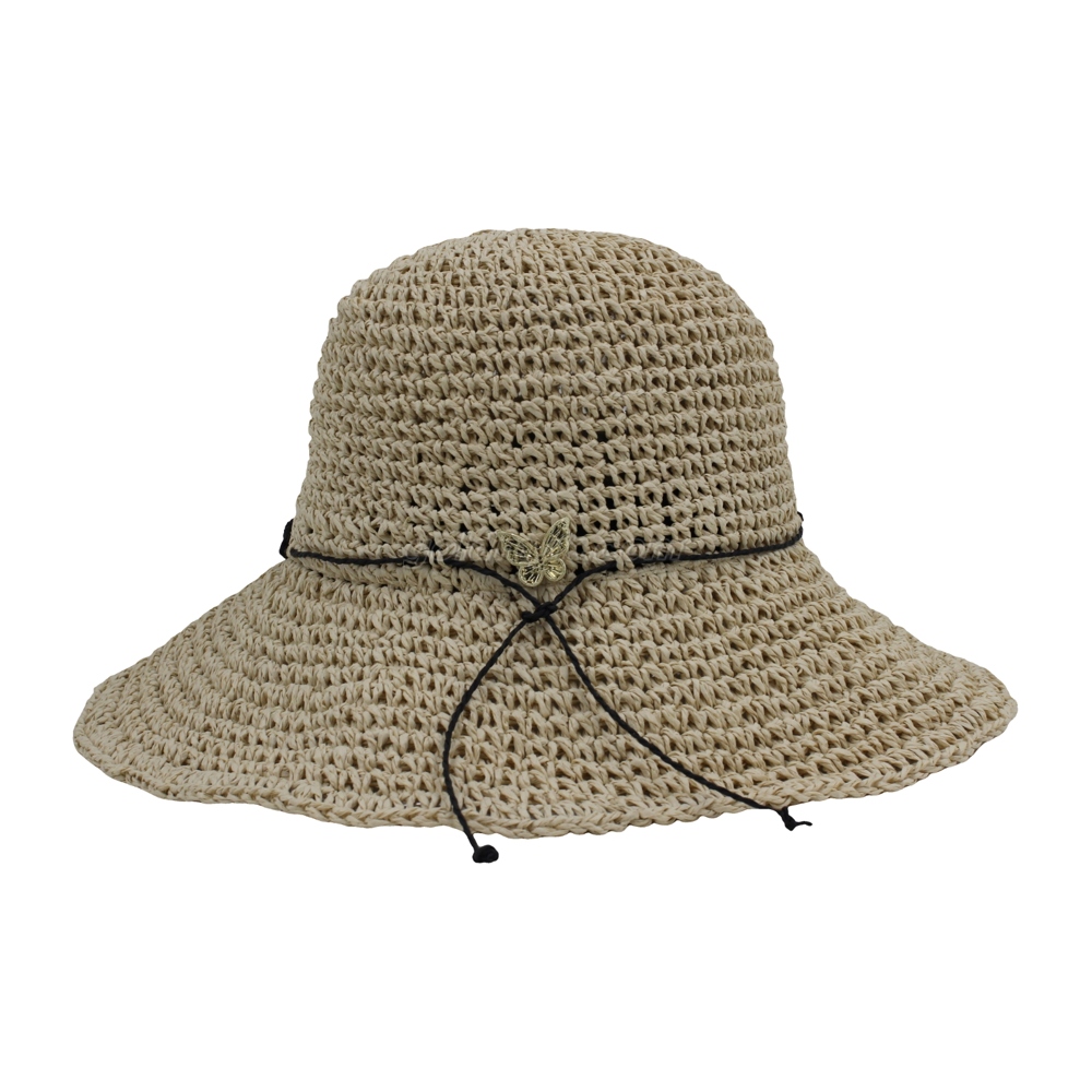 Woven Straw Hat With Bow Tie One Size Fit All Custom Logn