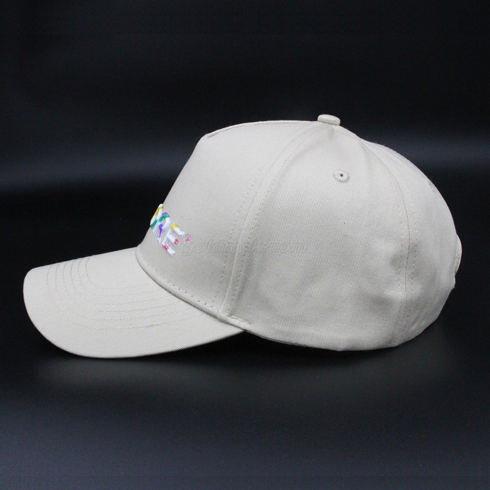 Custom White 100% Cotton Twill Fabric TPU Printing Logo Baseball Cap Hat Can Custom Embroidery Of Women And Men