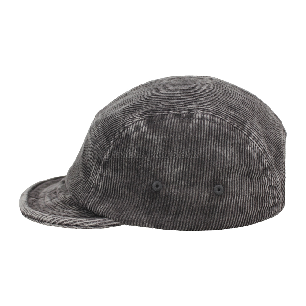 Custom Wholesale Washed Cotton Corduroy Fabric Flat Bill Five Panels Cap And Hat with Good Price