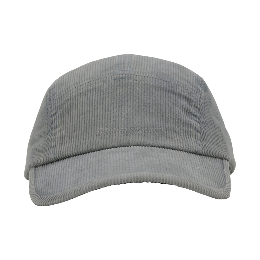Promotional Custom Corduroy Fabric Five Panels Sports Cap And Hat with Semi Curved Peak