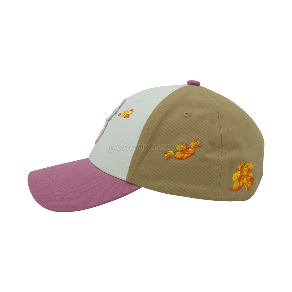 100% Cotton Baseball Cap Rope of Women And Men Custom Embroidery Silk Printed 6 Panel Cap Metal Buckle Closure