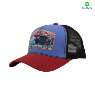 Premium 100% Cotton 5-Panel Embroidered Mesh Cap with Custom Logo Sublimated Print Outdoor Sport Style Formal Usage