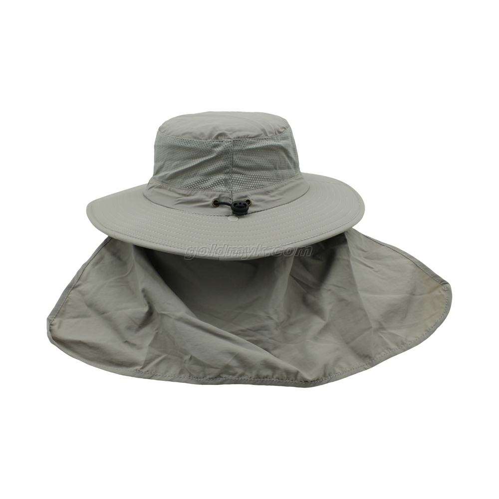 Best Sale UV Protection 100% Polyester Nylon Fabric Bucket Hat with Neck Protection