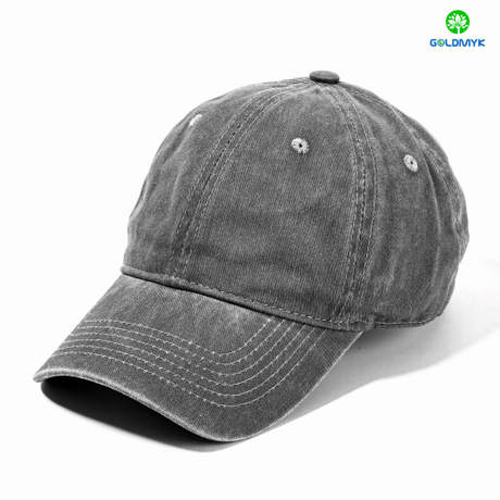 6 Panel Grey Vintage Washed Cap Distressed Women And Men