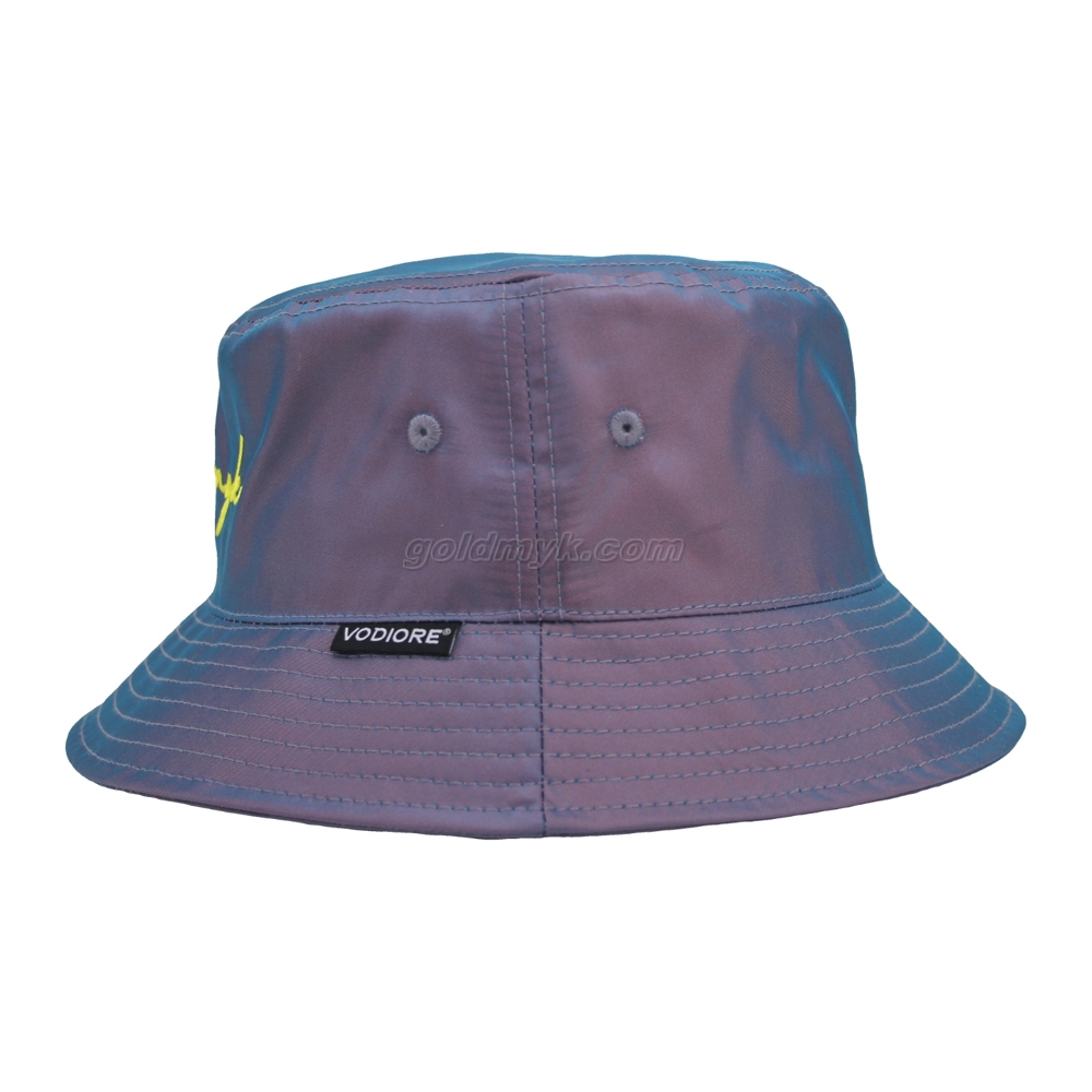 100% Polyester Fabric Bucket Cap Hand Washed Women And Men Acid Washed , Patch Embroidery, 6 Panel Cap