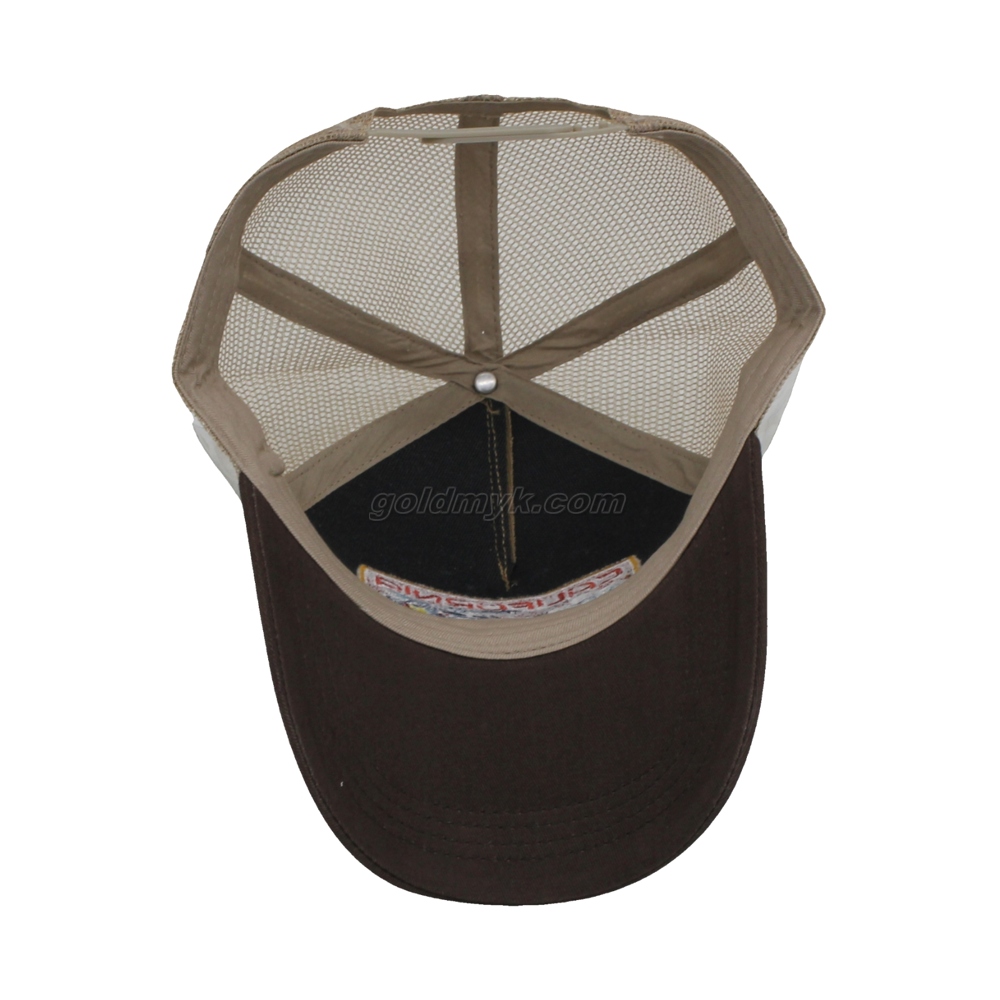Trucker Cap Polyester Fabric Mesh Hat with Rubber Logo for Women and Men Can Custom Logo