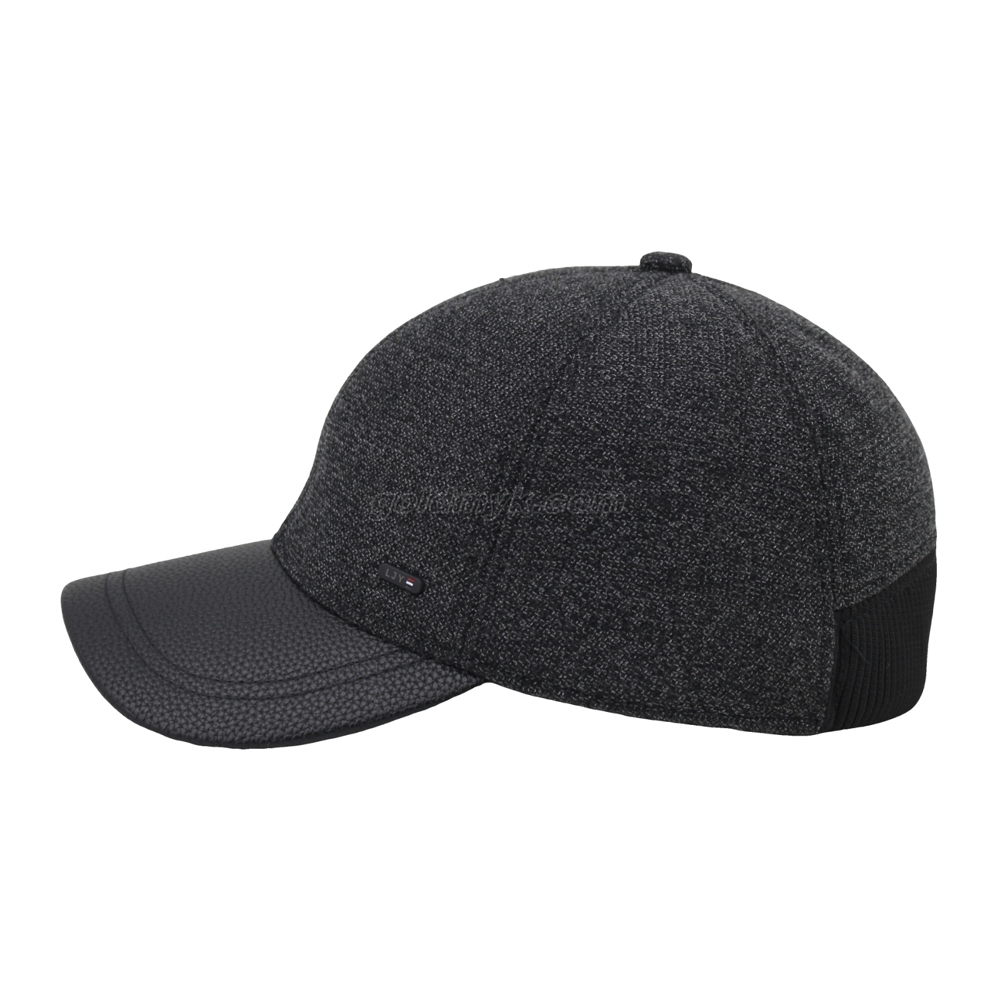 Custom Warm Fabric Full Back Baseball Cap And Hat with Leather Visor And Peak