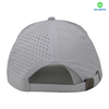 Laser Drilling Leather Patch White Street Style Custom Fabric Cap Curved Brim 6-Panel Trucker Mesh Caps