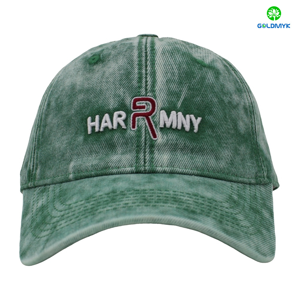 Stylish 6-Panel 3D Embroidery Curved Brim Washed Design for Sports Business Or Street Style Baseball Cap